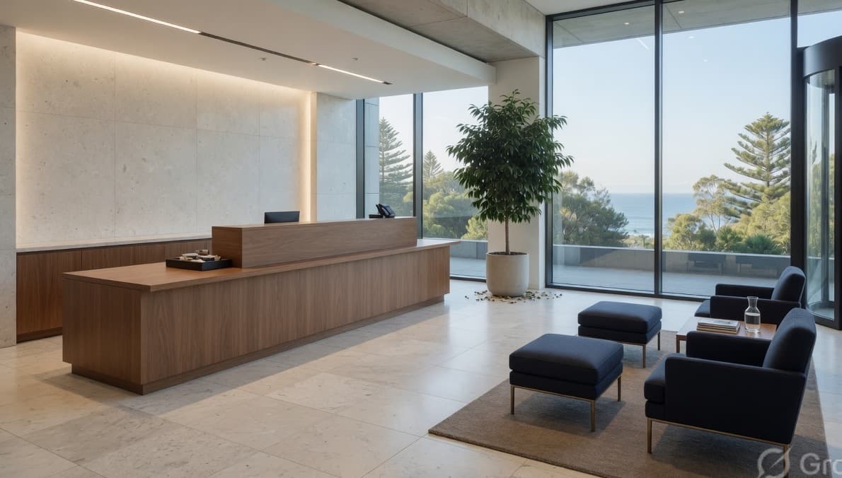 A presented commercial lobby