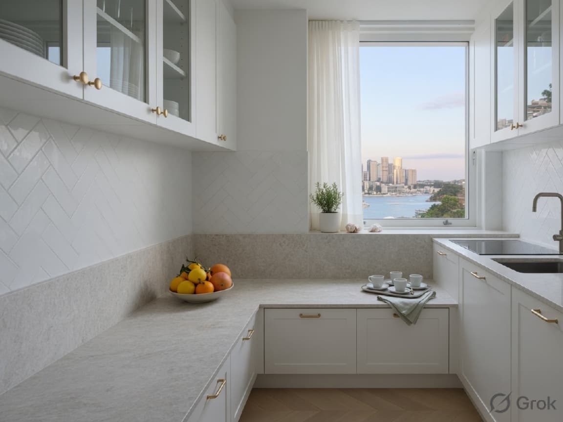 A short-stay kitchen ready for arrival
